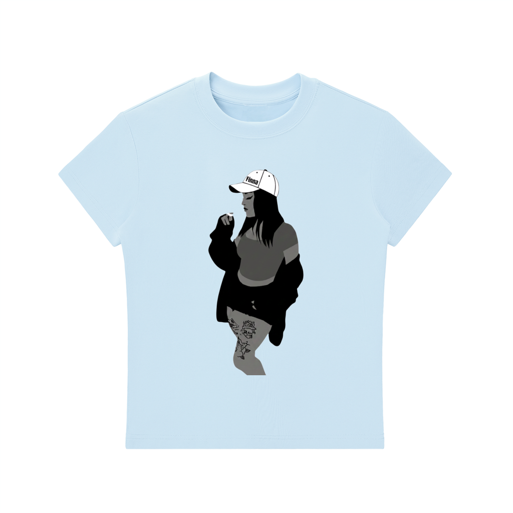 Homegirl: Essential Bodycon Crewneck T-Shirt - Finna Street Wear bay area streetwear
