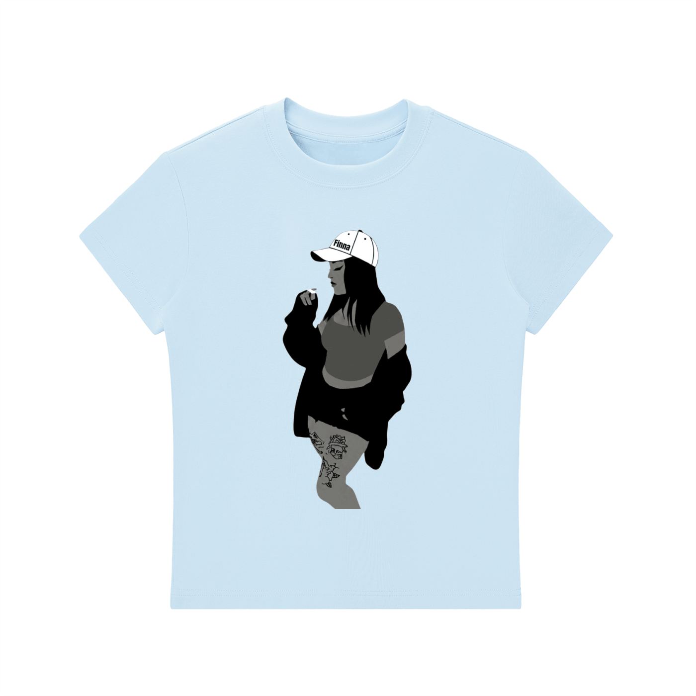 Homegirl: Essential Bodycon Crewneck T-Shirt - Finna Street Wear bay area streetwear