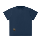 Spronkey Unisex Lightweight Oversized T-Shirt in navy blue color with a unique graphic design.