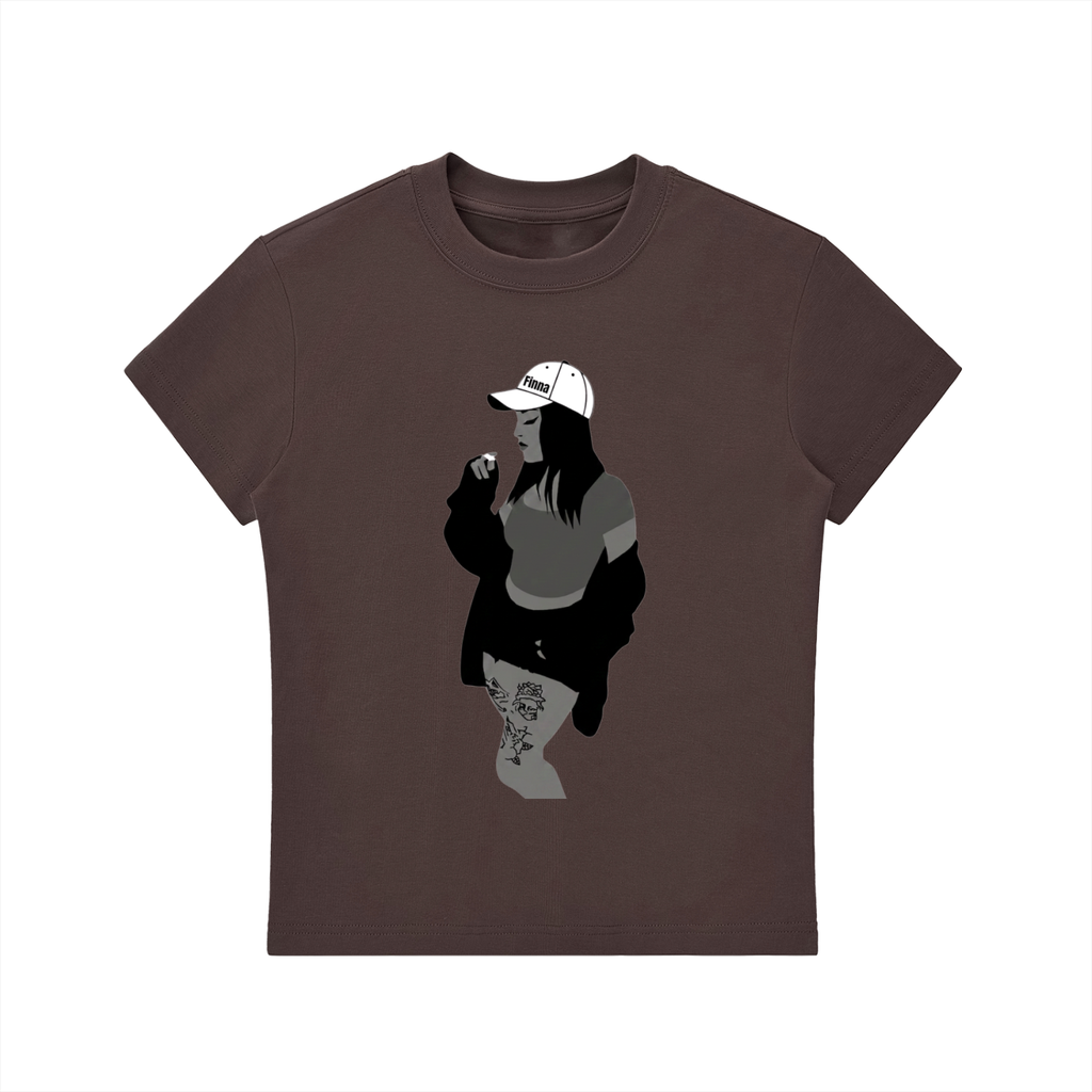 Homegirl: Essential Bodycon Crewneck T-Shirt - Finna Street Wear bay area streetwear