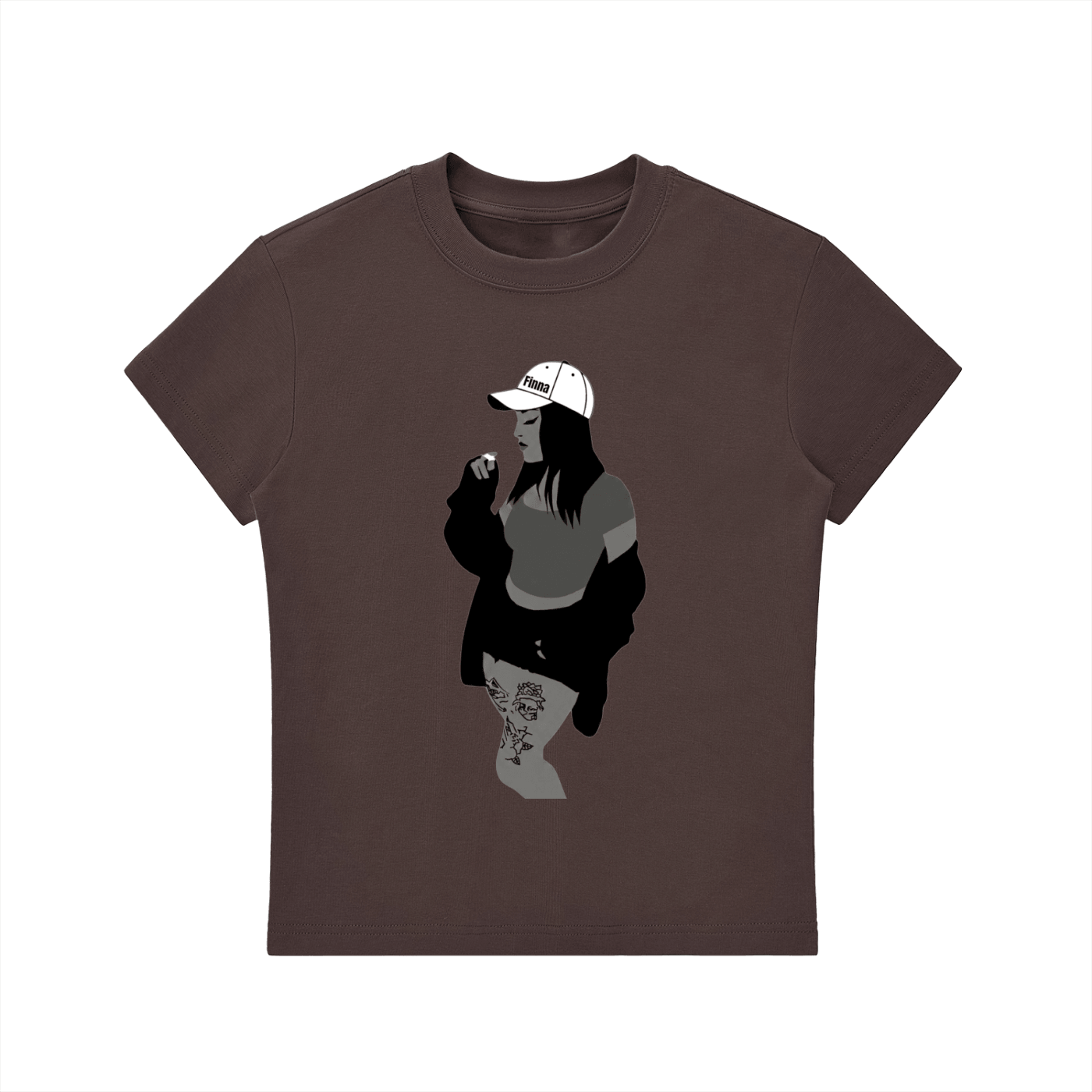 Homegirl: Essential Bodycon Crewneck T-Shirt - Finna Street Wear bay area streetwear