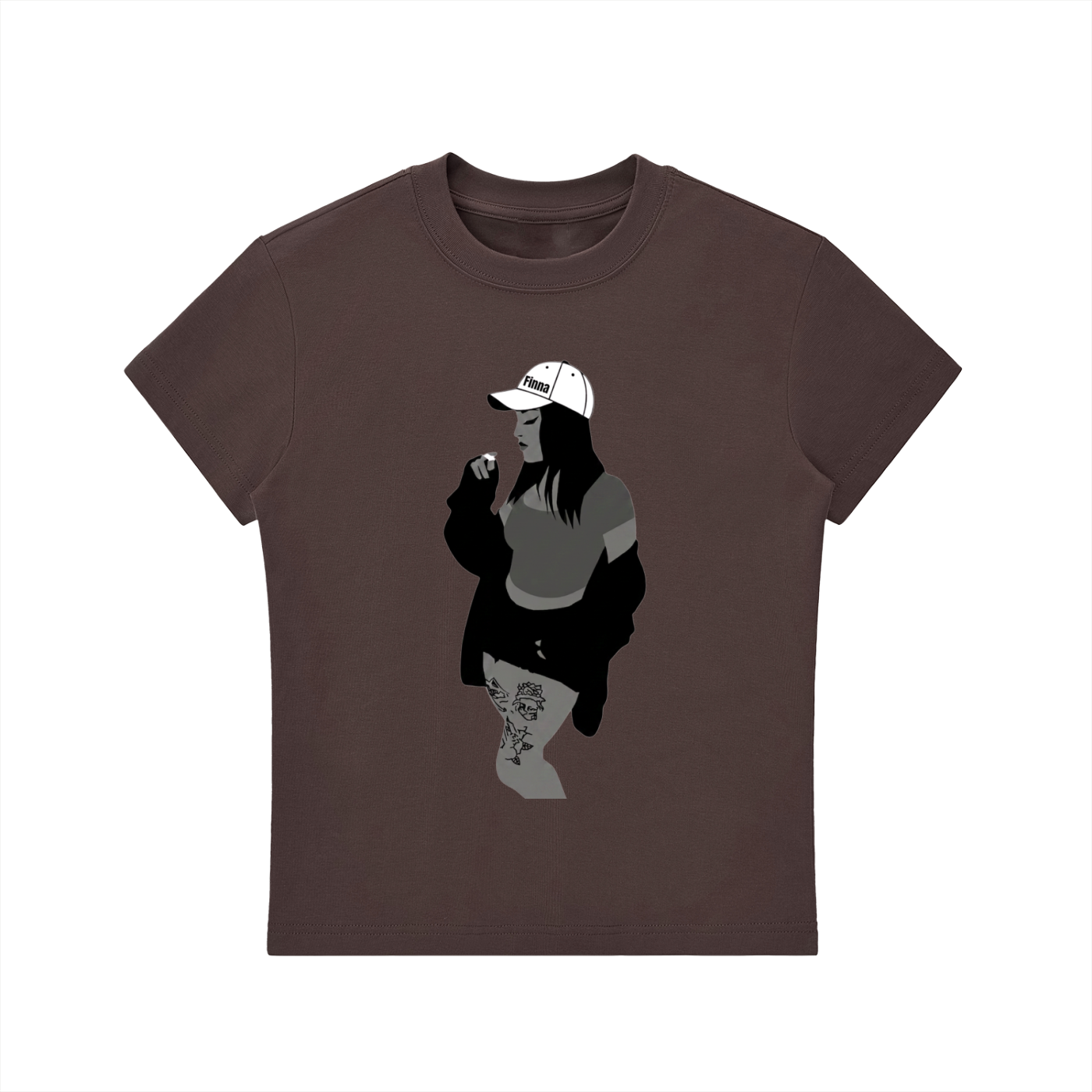 Homegirl: Essential Bodycon Crewneck T-Shirt - Finna Street Wear bay area streetwear
