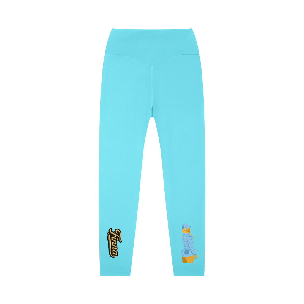 Babyblue: High-Waisted Yoga Leggings - Finna Street Wear bay area streetwear