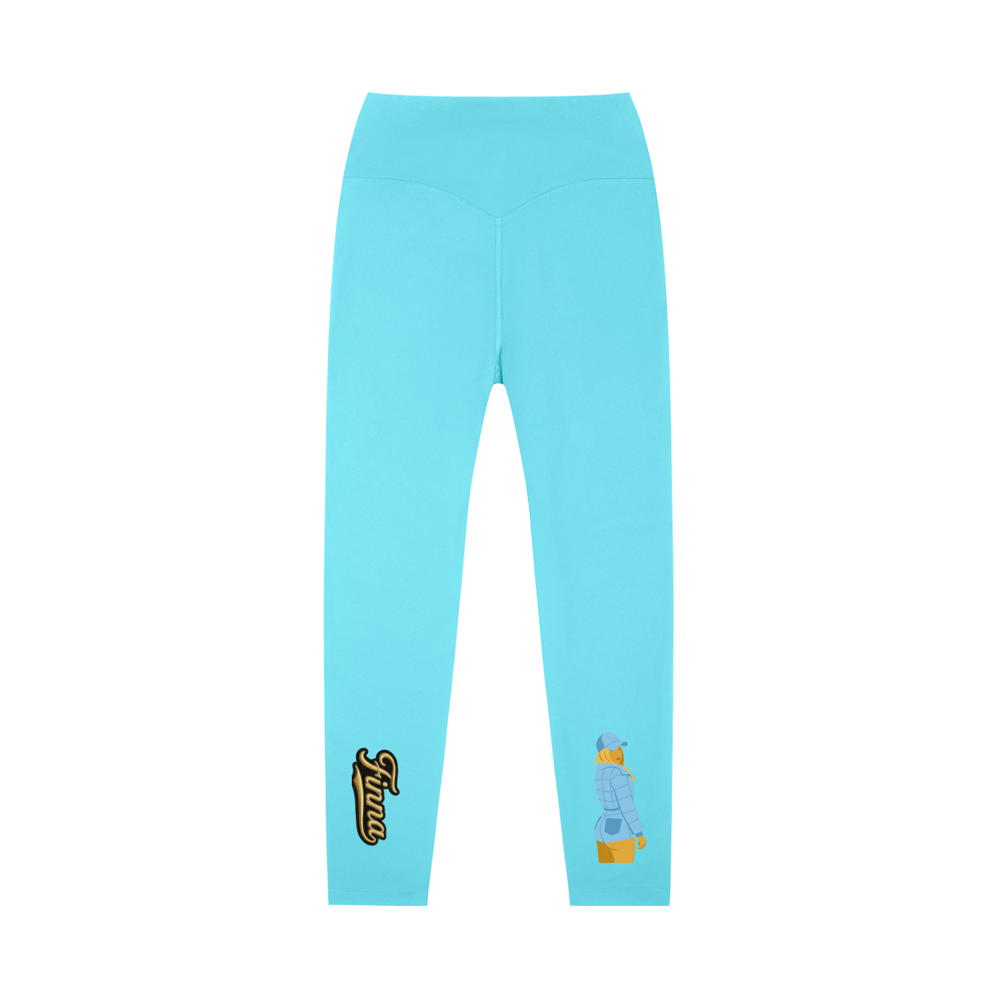 Babyblue: High-Waisted Yoga Leggings - Finna Street Wear bay area streetwear