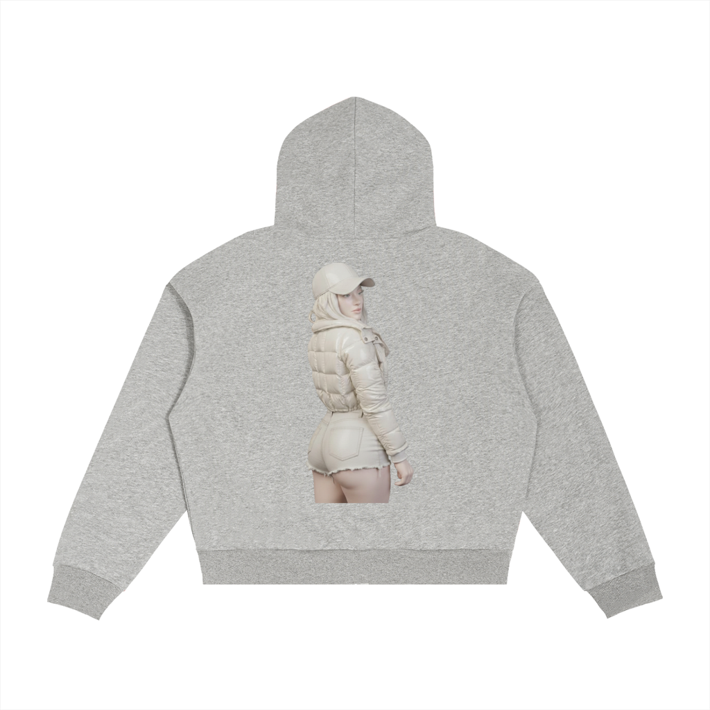 Coldstone: Contrast Plaid Boxy Zip Hoodie - Finna Street Wear bay area streetwear