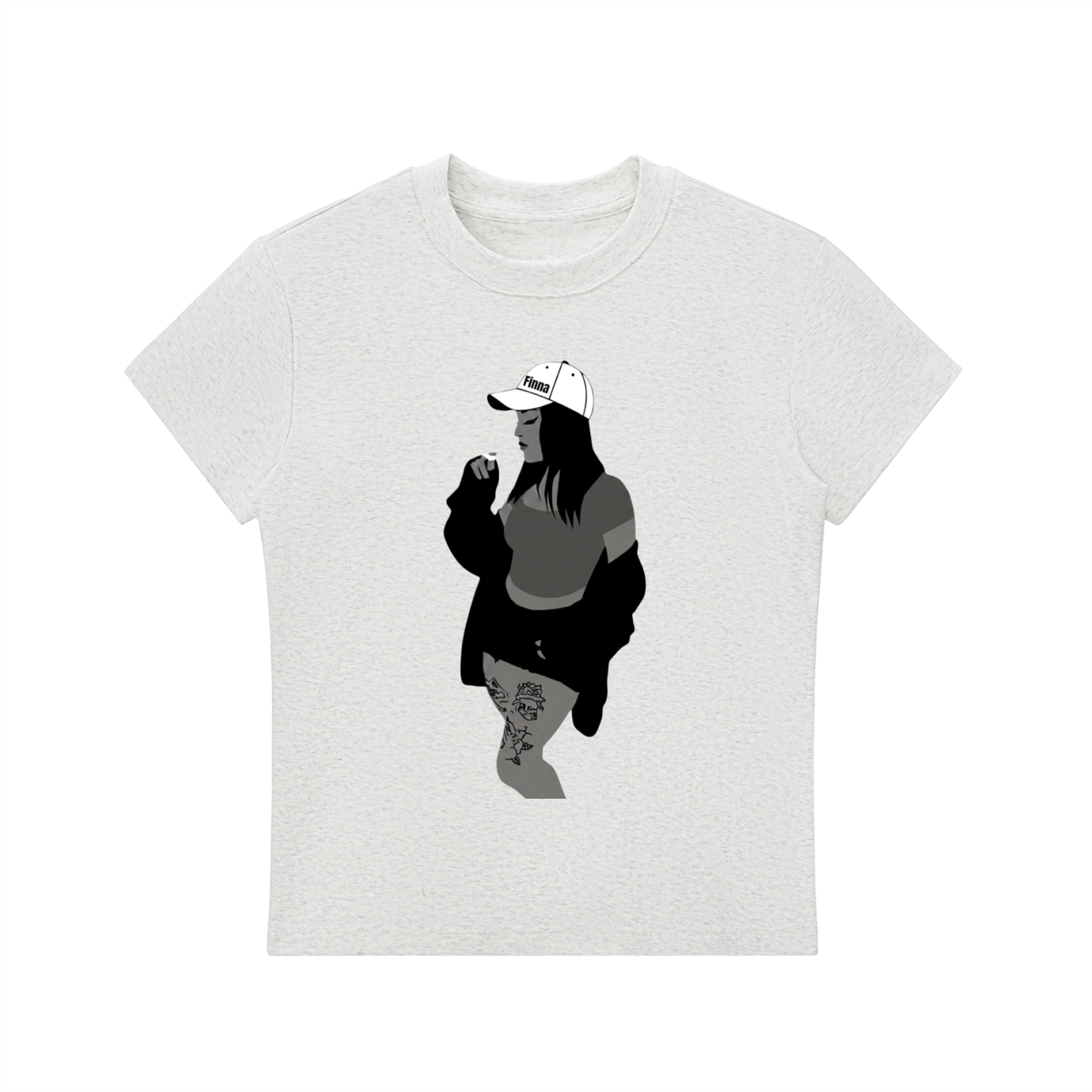 Homegirl: Essential Bodycon Crewneck T-Shirt - Finna Street Wear bay area streetwear