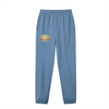 GoldFiore Essential Jogged Sweatpants in blue with a gold logo on the front, perfect for casual wear.