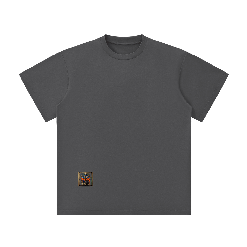 Spronkey Unisex Lightweight Oversized T-Shirt featuring a unicorn graphic and crown design on a gray background.