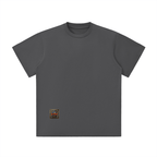 Spronkey Unisex Lightweight Oversized T-Shirt featuring a unicorn graphic and crown design on a gray background.