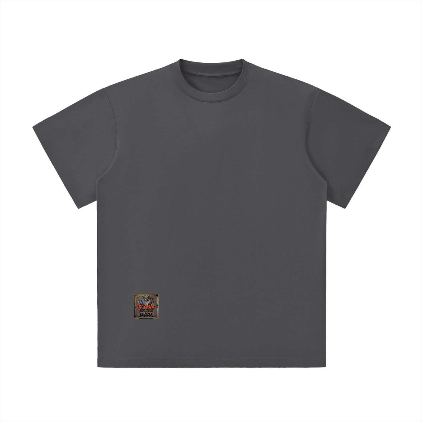 Spronkey Unisex Lightweight Oversized T-Shirt featuring a unicorn graphic and crown design on a gray background.