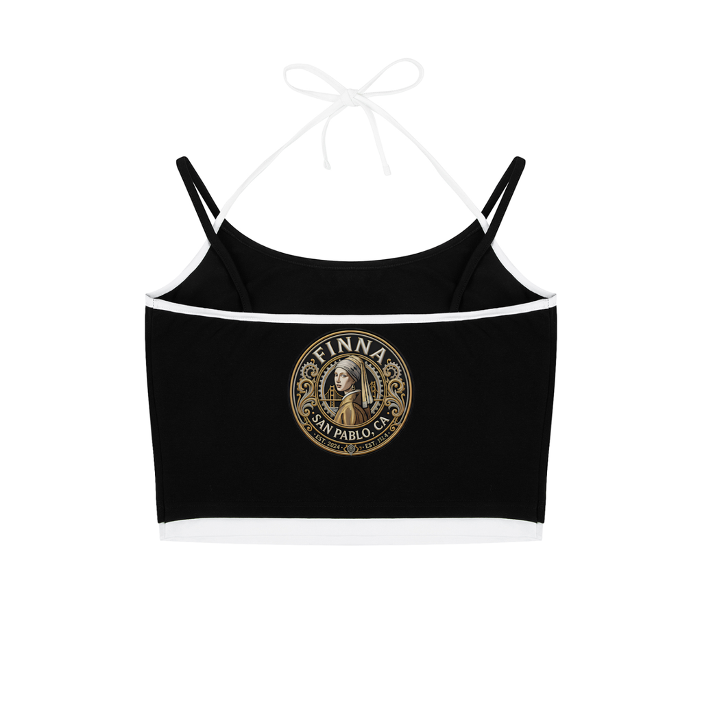 Goldpen: Contrast Binding Halter Tank Top