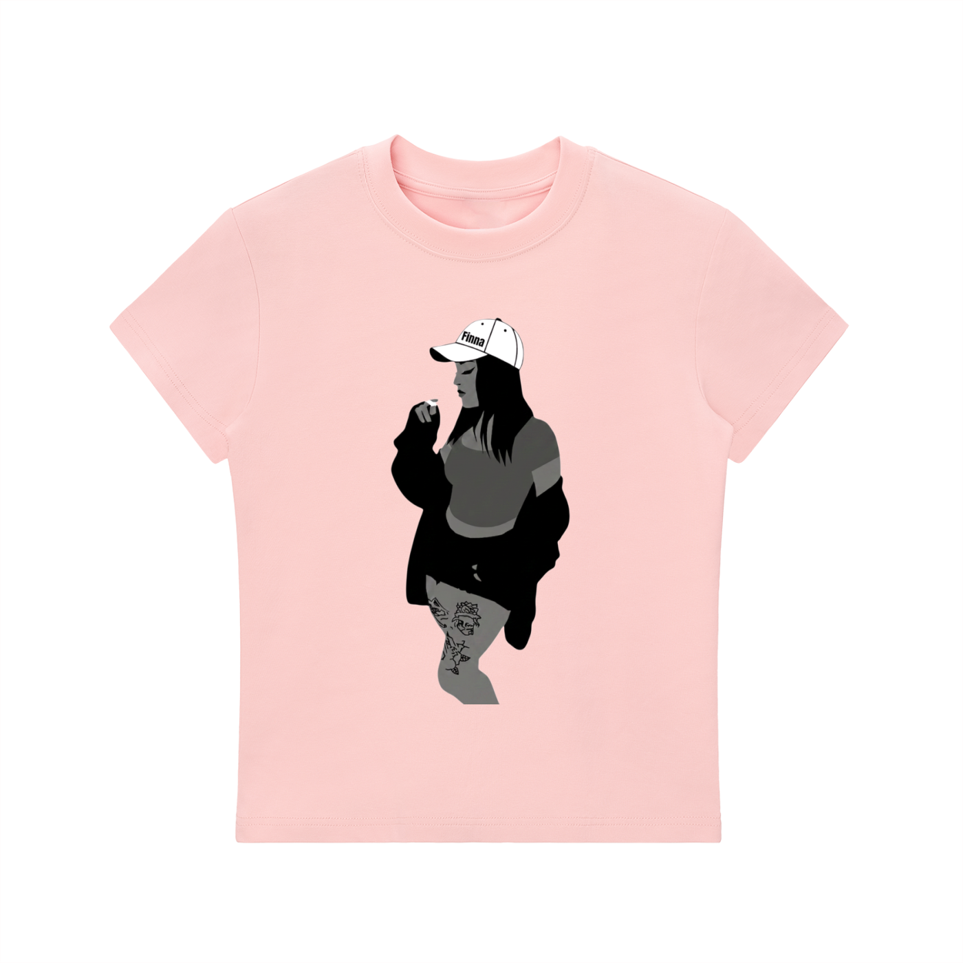 Homegirl: Essential Bodycon Crewneck T-Shirt - Finna Street Wear bay area streetwear