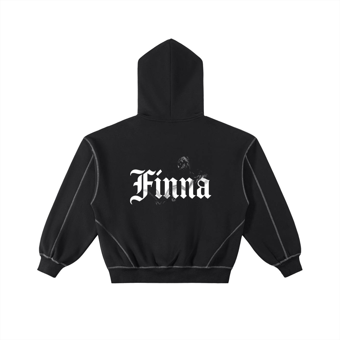 Stonecold: Contrast-Stitched Boxy Fleece Zip Hoodie - Finna Street Wear bay area streetwear