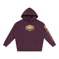 Goldonkey Oversize Fleeced Hoodie in deep purple with gold logo and stylish design.