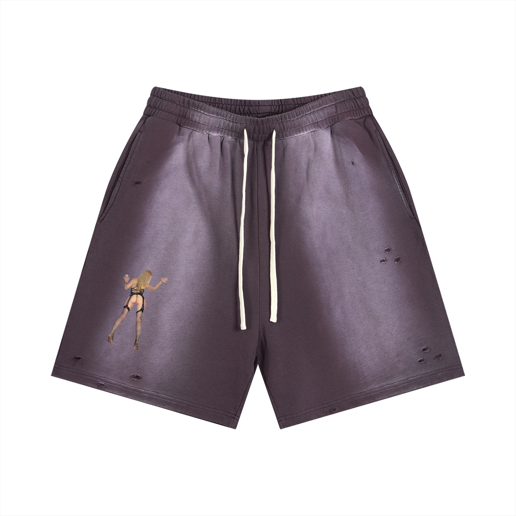 Bunny: Sun Fade Distressed Shorts - Finna Street Wear bay area streetwear