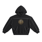 Goldpen Contrast-Stitched Boxy Fleece Hoodie