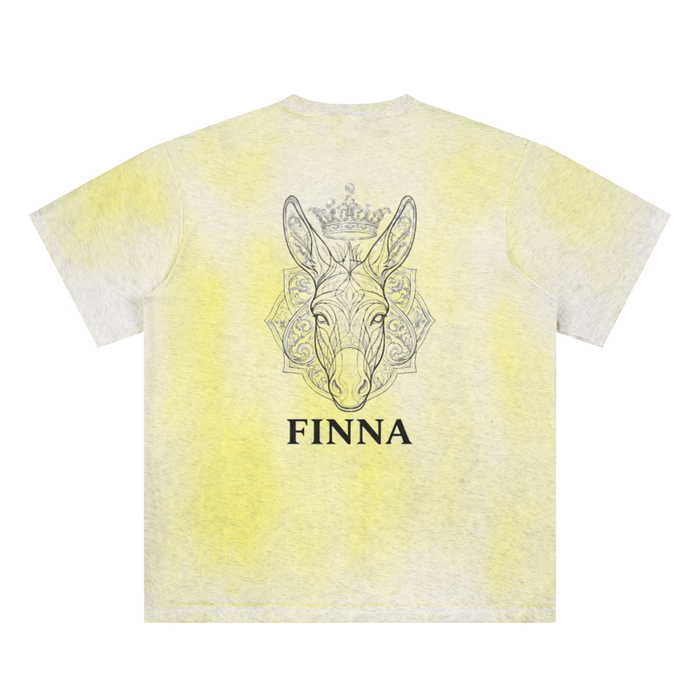 Donkey Sun Fade Hand-Painted T-Shirt - Yellow