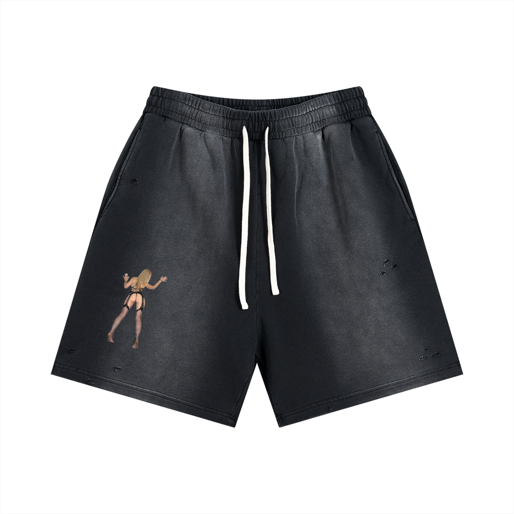 Bunny: Sun Fade Distressed Shorts - Finna Street Wear bay area streetwear