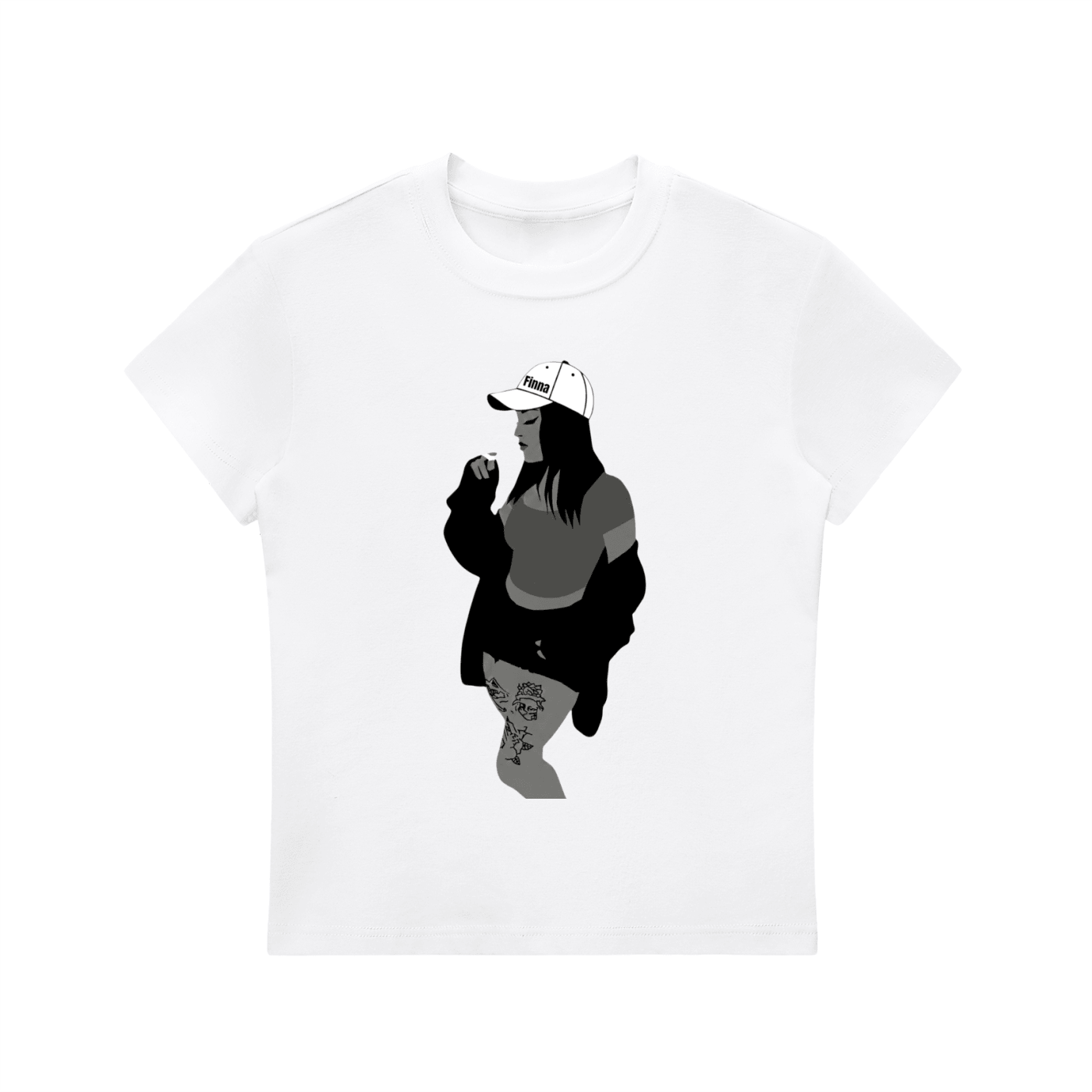 Homegirl: Essential Bodycon Crewneck T-Shirt - Finna Street Wear bay area streetwear