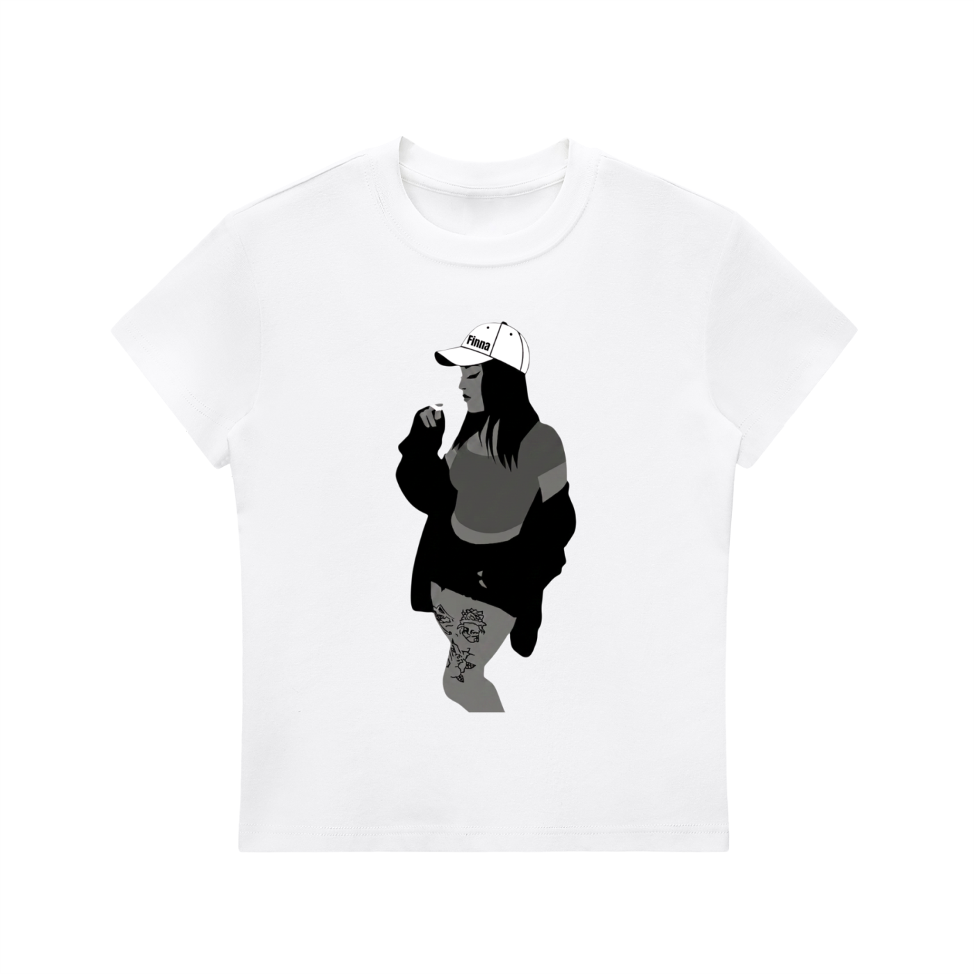 Homegirl: Essential Bodycon Crewneck T-Shirt - Finna Street Wear bay area streetwear