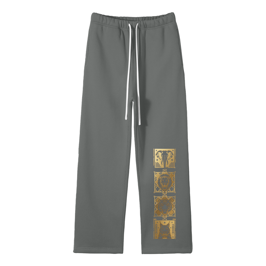 Goldonkey: Unisex Solid Color Fleece Straight Leg Pants