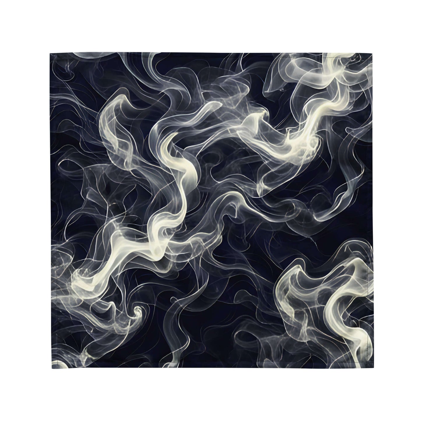 Smokey All-Over Print Bandana for Stylish Streetwear with a swirling smoke design on a dark background.
