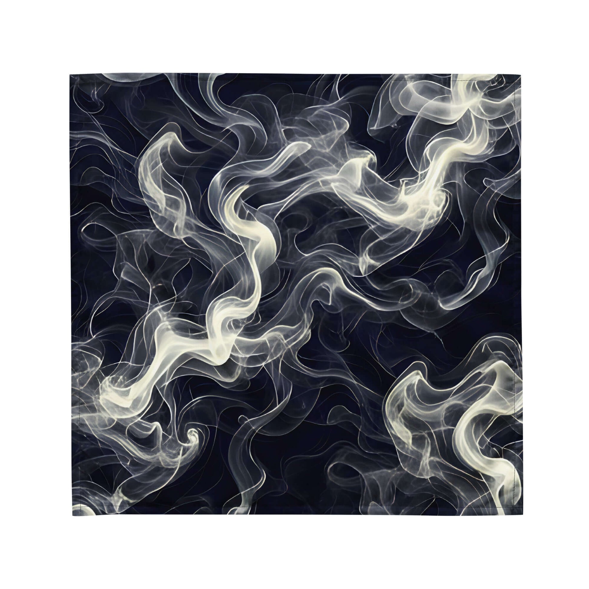 Smokey All-Over Print Bandana for Stylish Streetwear with a swirling smoke design on a dark background.