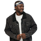 Smokey All-Over Print Bandana for Stylish Streetwear worn by a man in a black jacket.