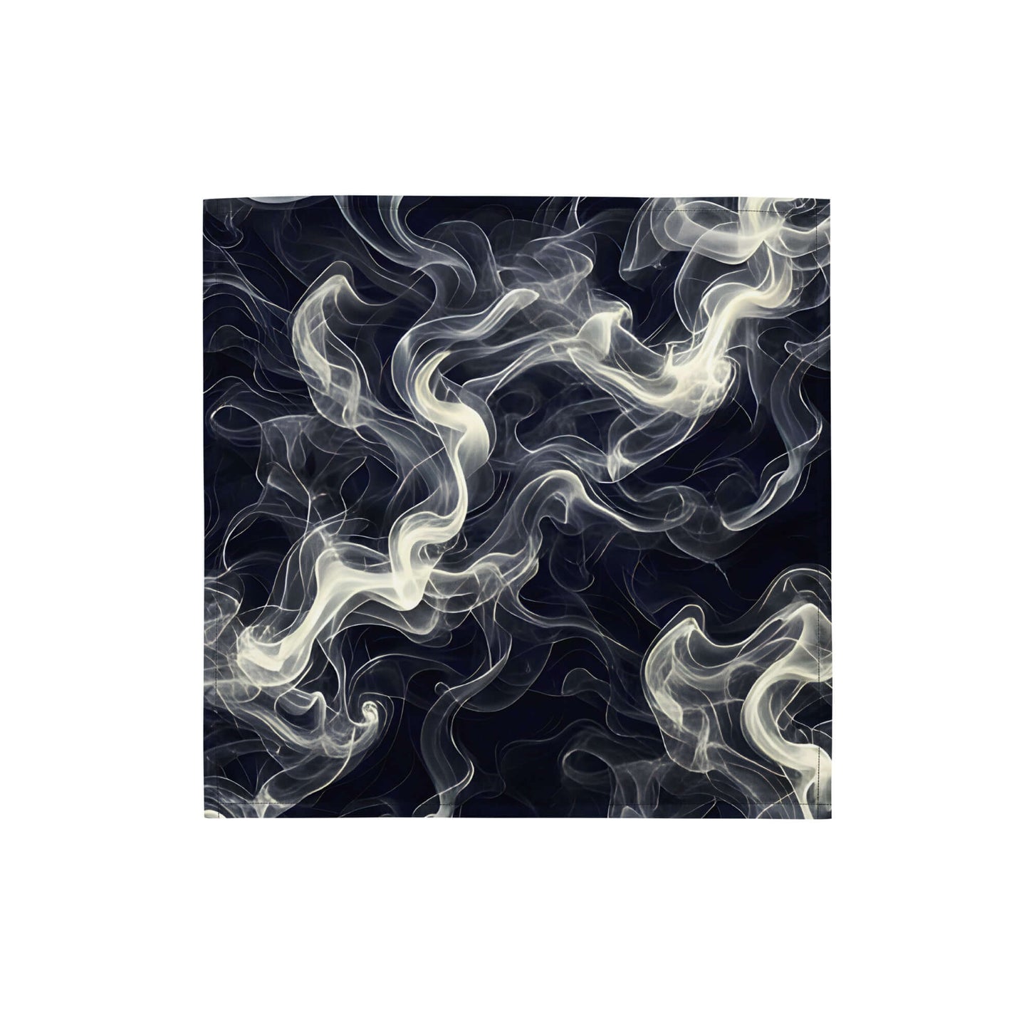 Smokey All-Over Print Bandana for Stylish Streetwear pattern with swirling smoke design on a dark background.