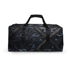 Art Deco Filigreee Duffle bag for men with an elegant design featuring intricate patterns in dark tones.