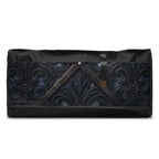 Art Deco Filigreee Duffle bag for men with intricate black filigree design.