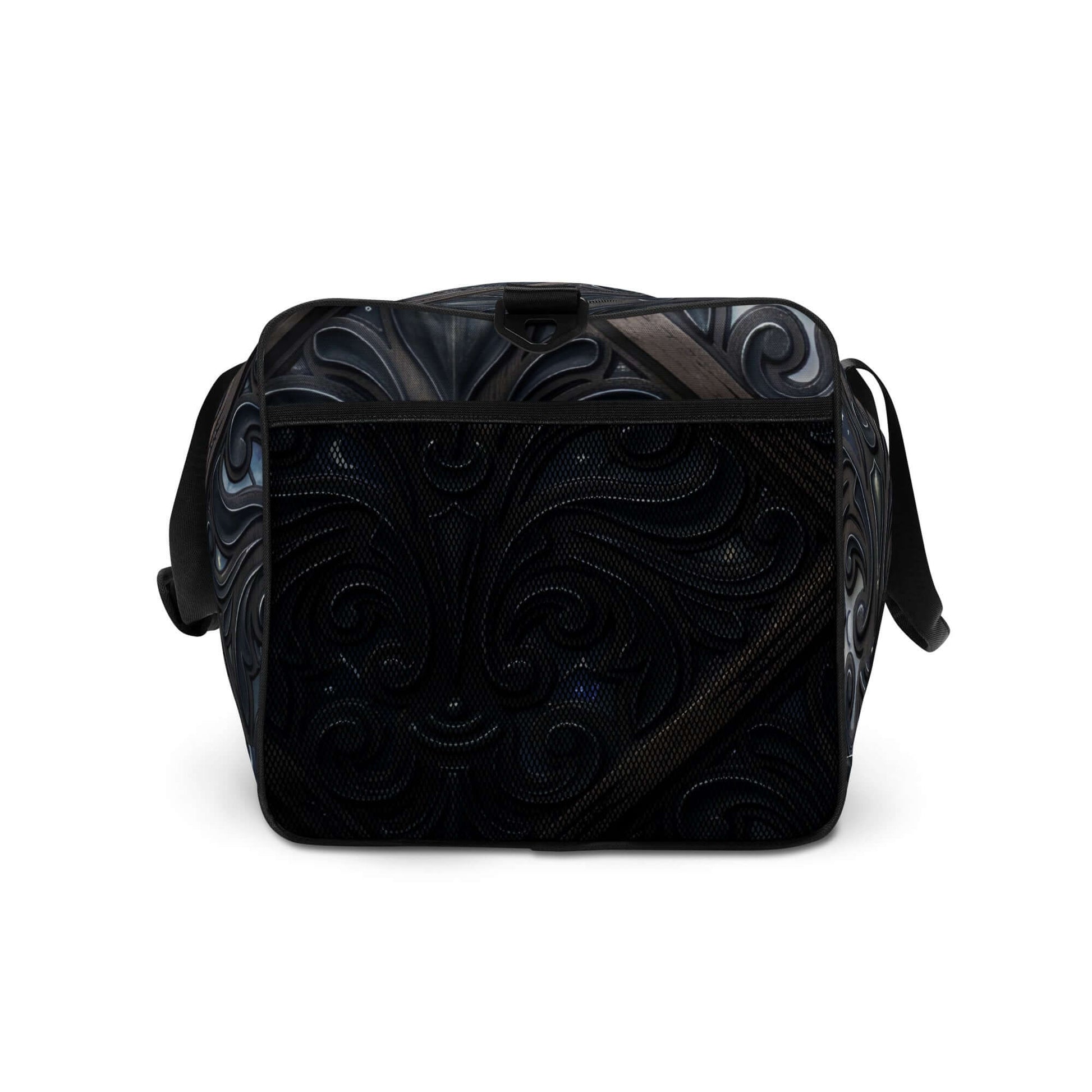 Art Deco Filigreee Duffle bag for men featuring intricate filigree design and spacious pockets for organization.