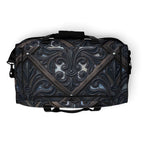 Art Deco Filigreee Duffle bag for men featuring intricate filigree design in dark tones.