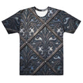 Art Deco cotton t-shirt featuring sophisticated renaissance filigree pattern design on a stylish crew neck.