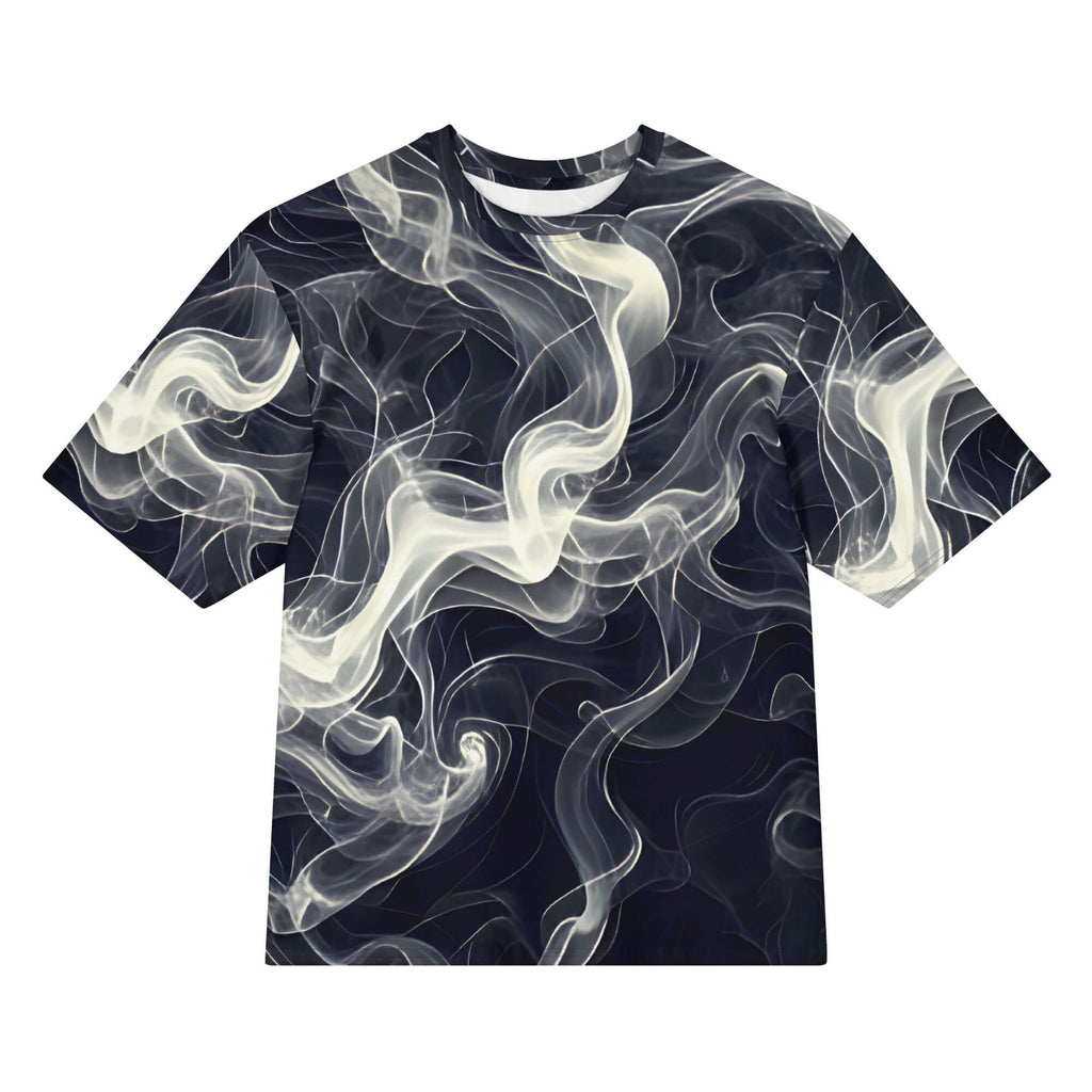Smoke pattern oversized cotton t-shirt