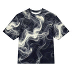 Smoke pattern oversized cotton t-shirt