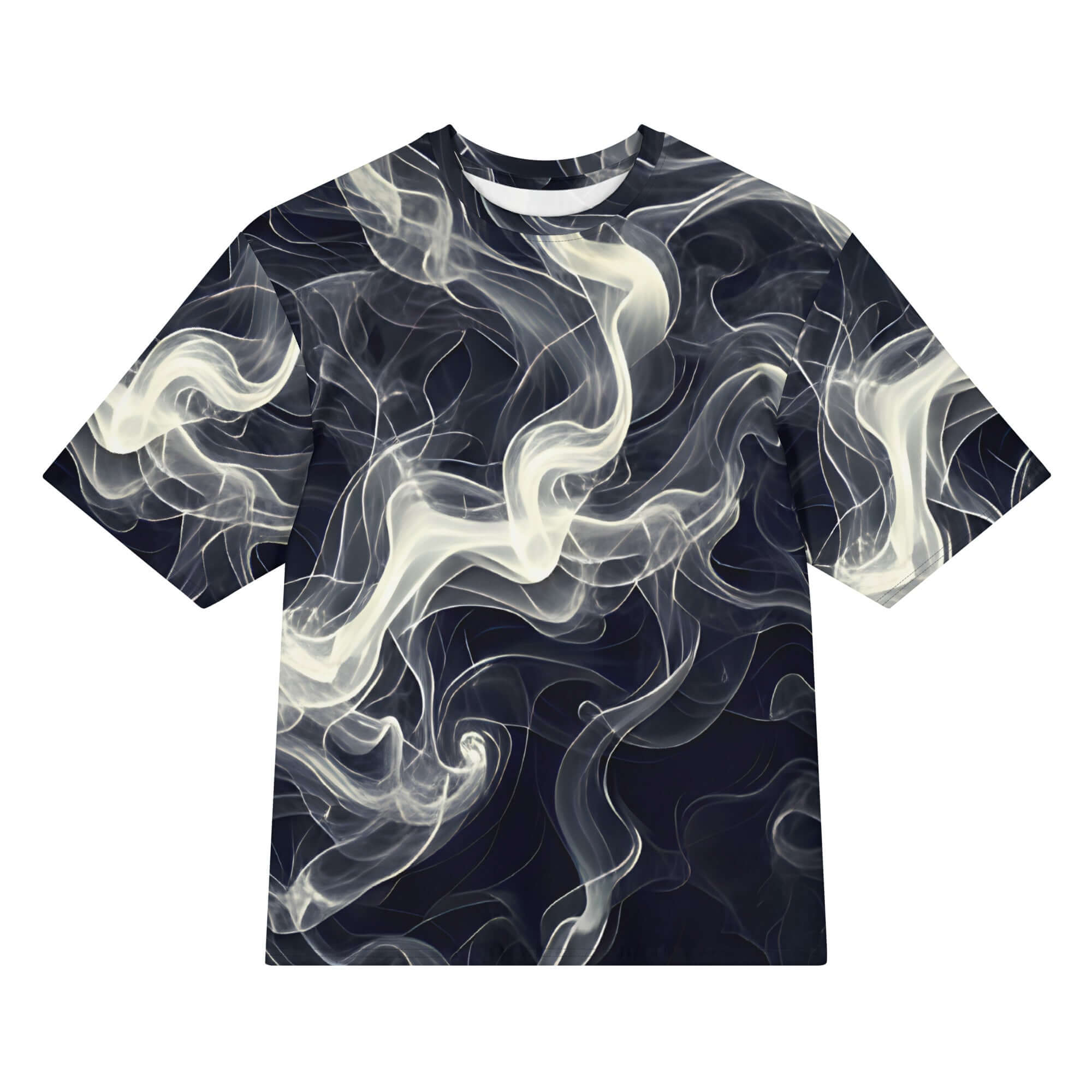Smoke pattern oversized cotton t-shirt