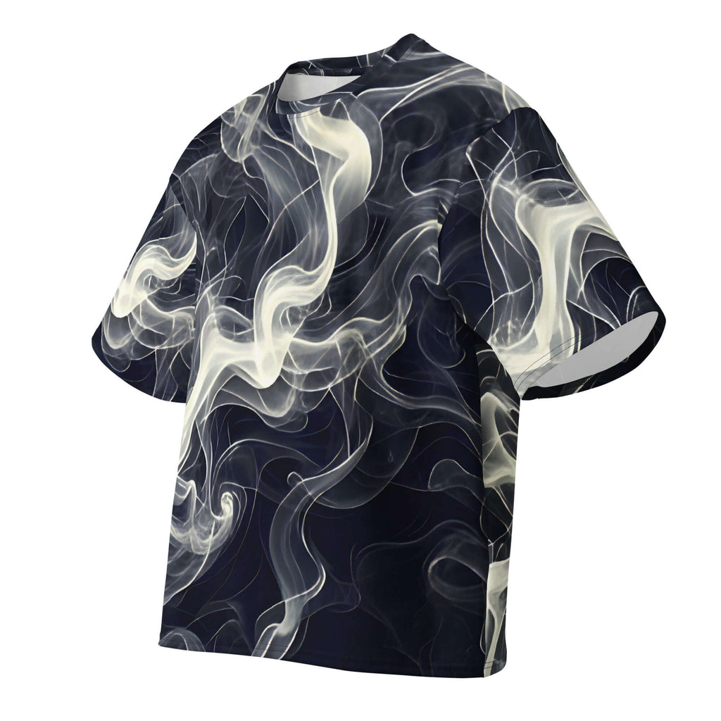 Smoke pattern oversized cotton t-shirt front view