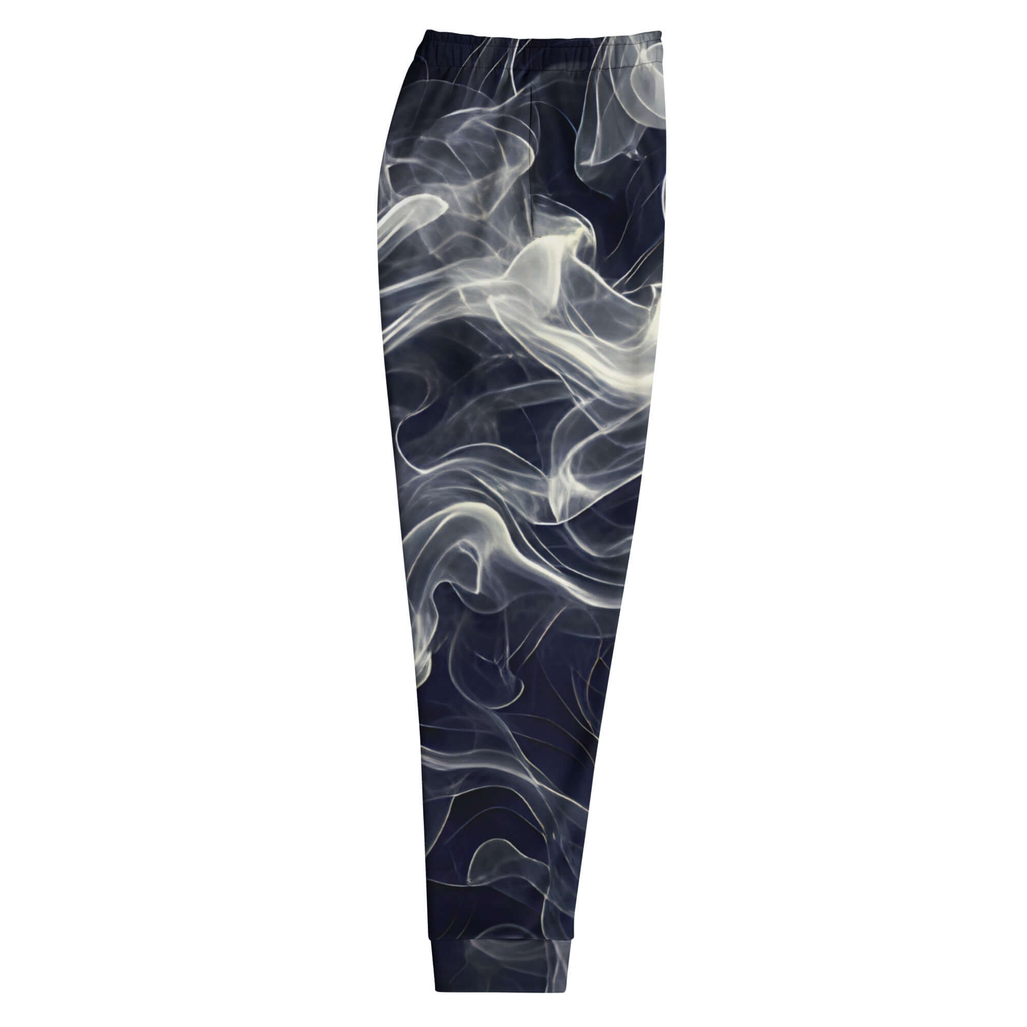 Smokey Men's Joggers for Comfort featuring a unique smoke pattern design for stylish workouts and lounging.