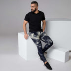 Smokey Men's Joggers for Comfort worn by a man sitting on a block with a black t-shirt.