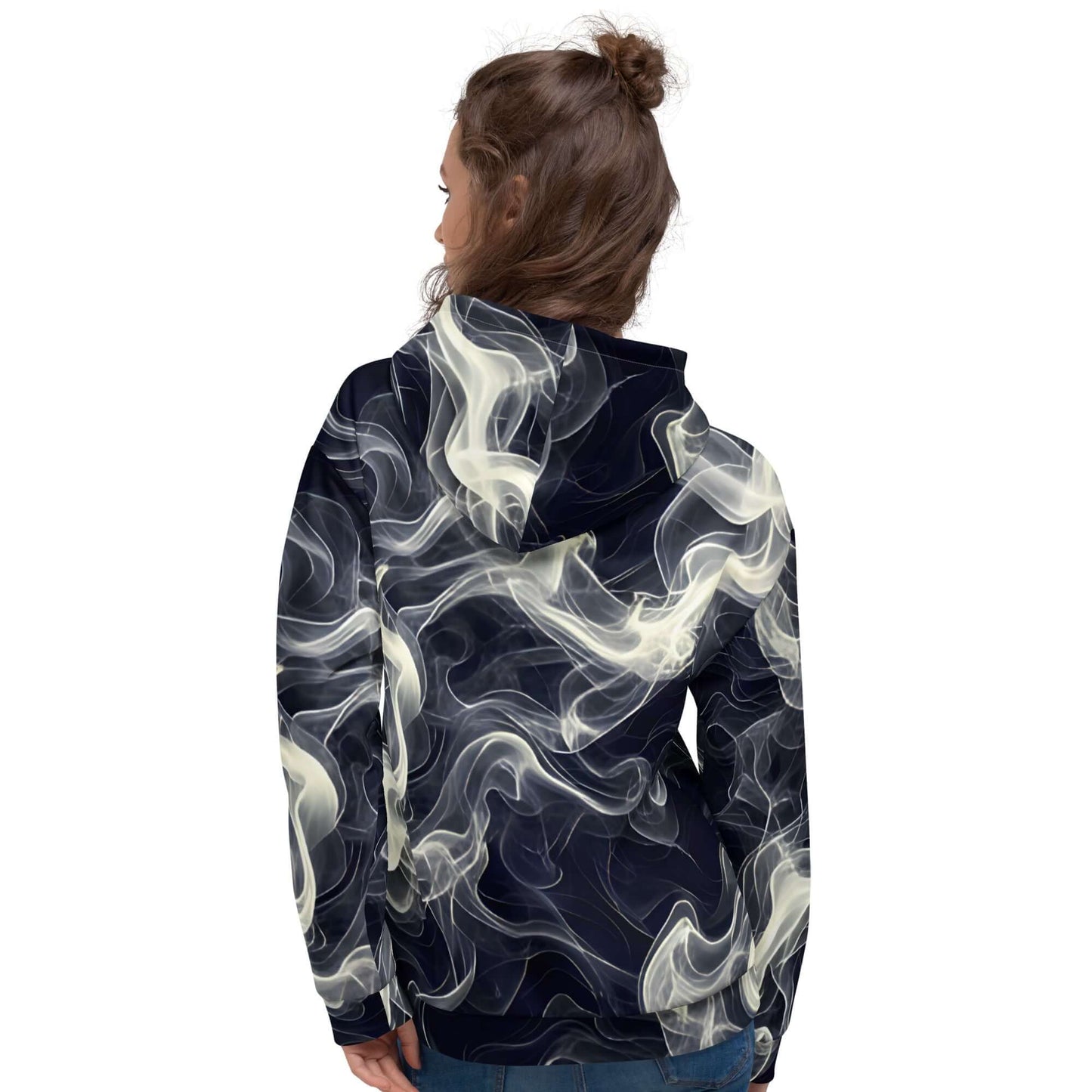 Smokey Unisex Hoodie for Stylish Streetwear Enthusiasts featuring a unique swirl design on a cozy fabric.
