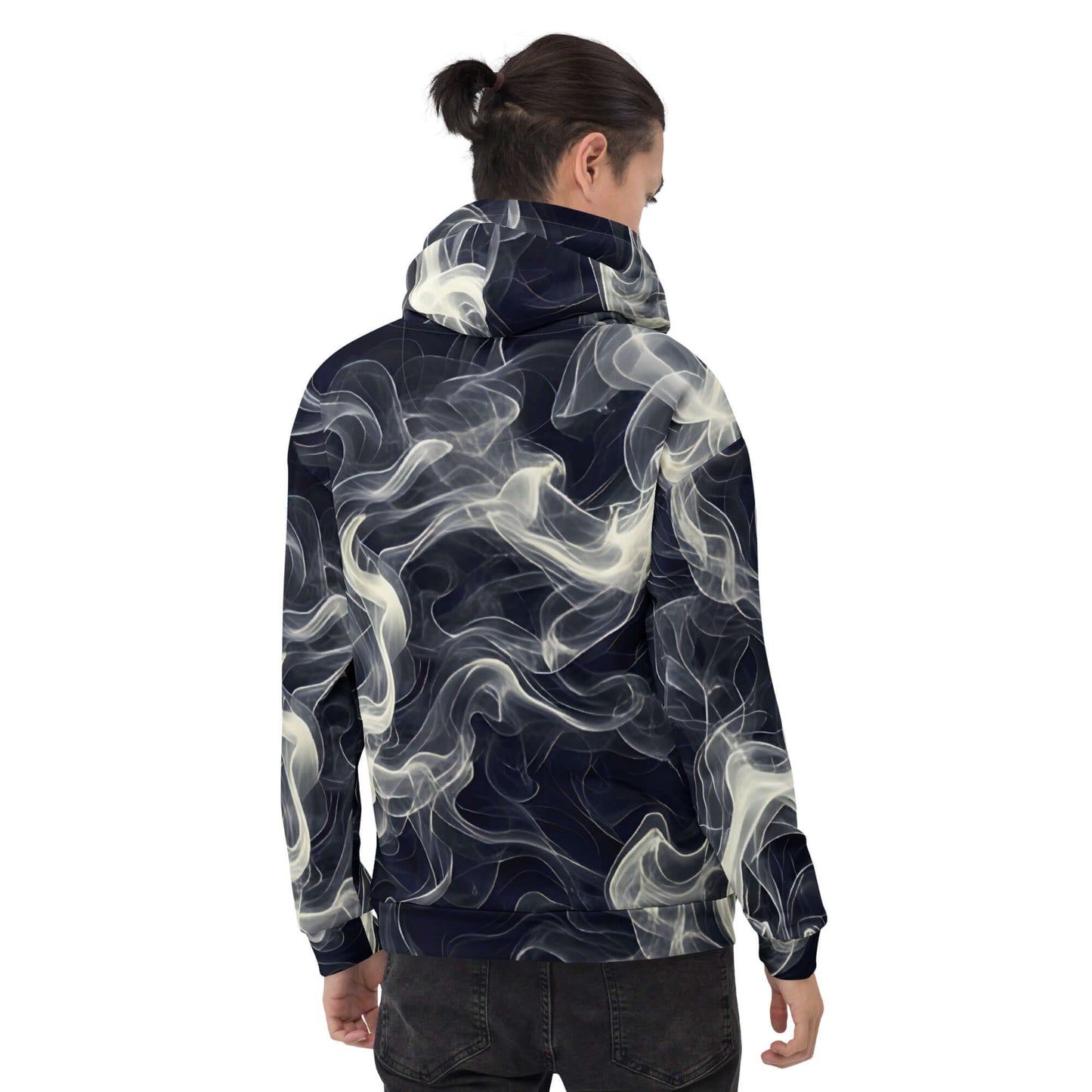 Smokey Unisex Hoodie for Stylish Streetwear Enthusiasts with a unique smoke design on the back.