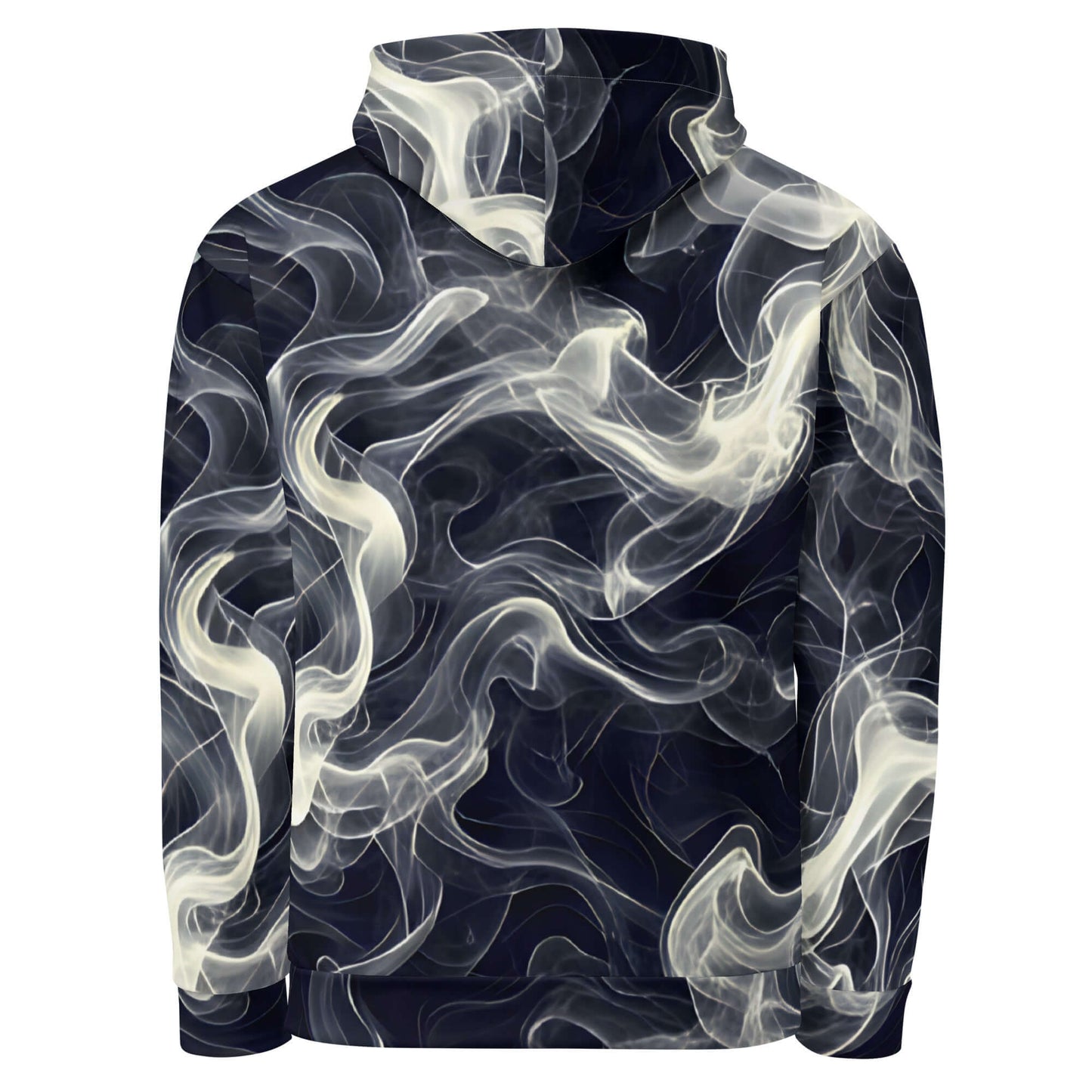 Smokey Unisex Hoodie for Stylish Streetwear Enthusiasts featuring a vibrant smoke design on a dark background.