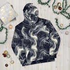 Smokey Unisex Hoodie for Stylish Streetwear Enthusiasts with a vibrant smoke print on a dark background.