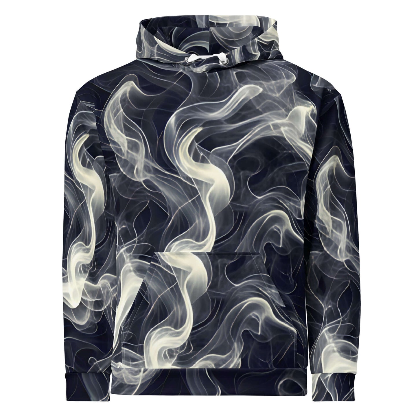 Smokey Unisex Hoodie for Stylish Streetwear Enthusiasts with a vibrant smoke print design.