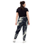 Smokey Women's Joggers Comfort Meets Style in Streetwear, back view, featuring stylish smoke pattern.