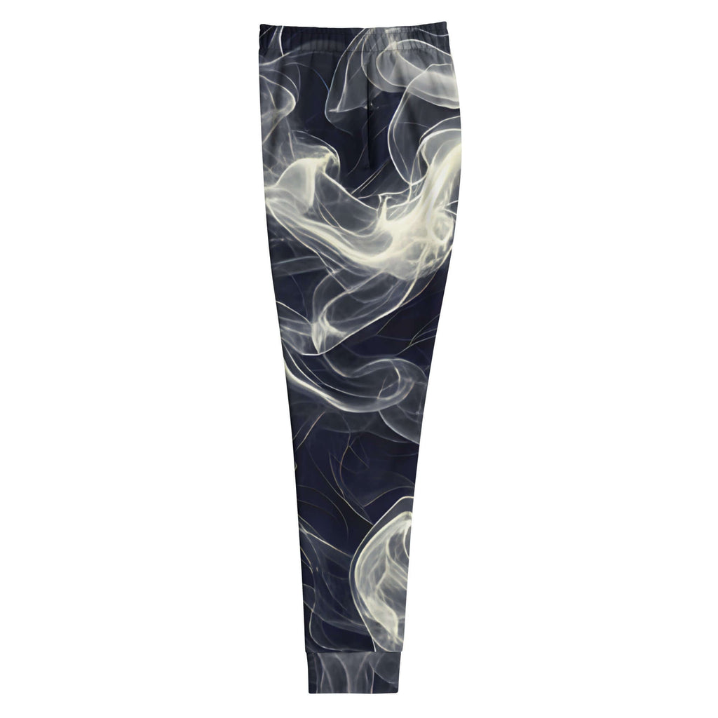 Smokey Women's Joggers Comfort Meets Style in Streetwear with a swirling smoke design on a dark background.