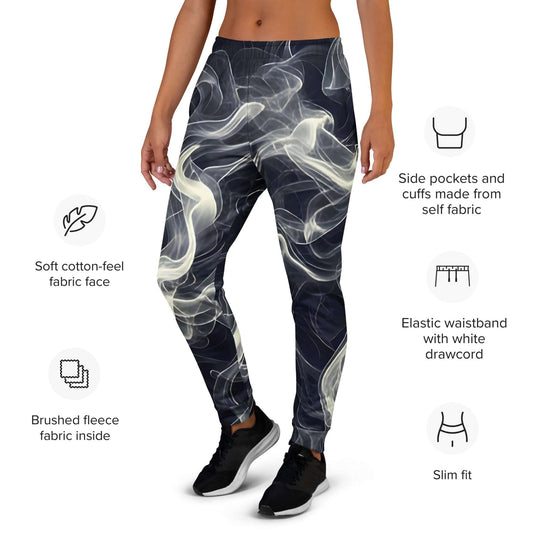 Smokey Women's Joggers Comfort Meets Style in Streetwear, showcasing soft fabric, side pockets, and slim fit design.