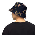 Reversible bucket hat streetwear displayed from the back, featuring unique designs and premium fabric for comfort.