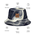 Reversible bucket hat streetwear featuring unisex fit, breathable fabric, and trendy design with tear away care label.